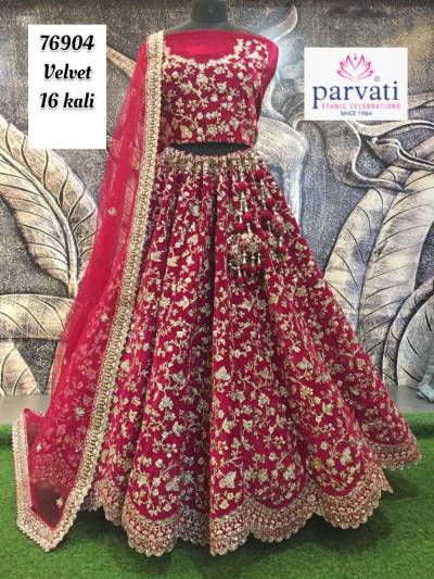 Velvet Kali By Parvati Designer Velvet Wedding Lehenga Choli Collection